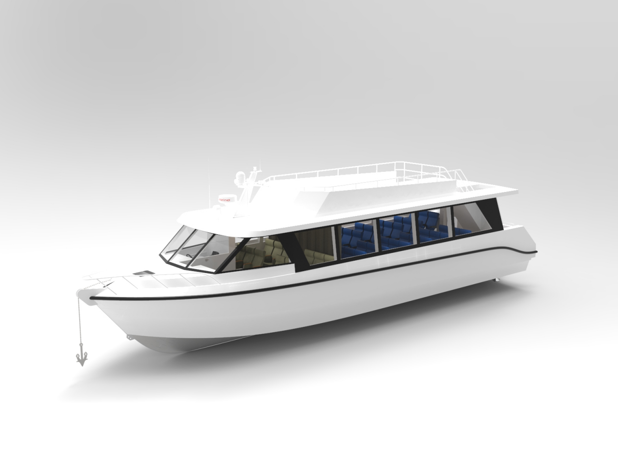 120 Orang 15m(49kaki) Bot Penumpang Catamaran Dua Dek