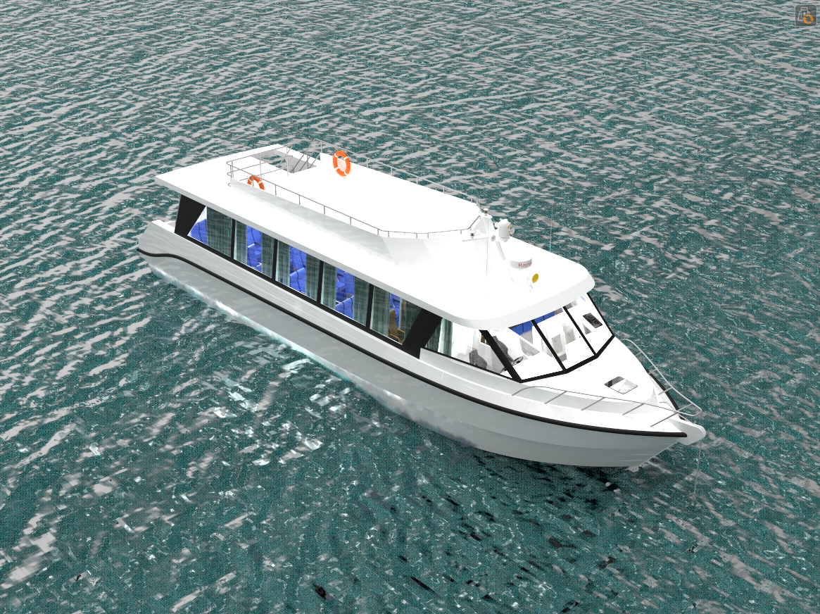 120 Orang 15m(49kaki) Bot Penumpang Catamaran Dua Dek