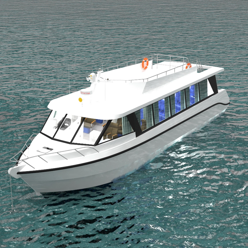 120 Orang 15m(49kaki) Bot Penumpang Catamaran Dua Dek